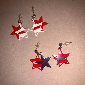 Two Pairs Star Earrings